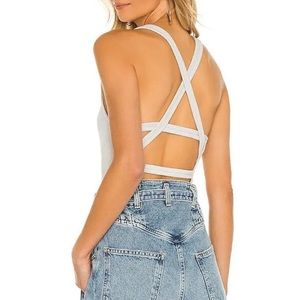 Grey cross back Agolde body suit